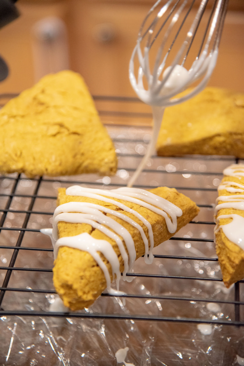 Pumpkin Scones with Spiced Glaze