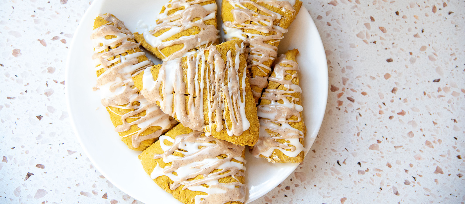 Pumpkin Scones with Spiced Glaze